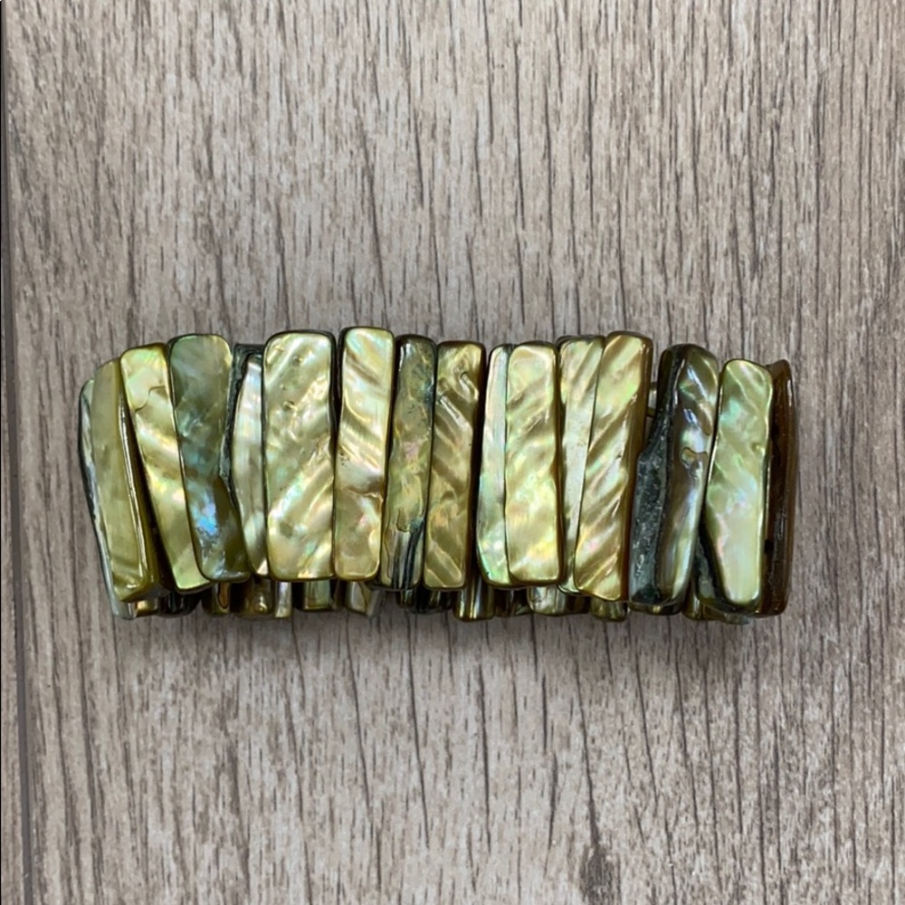 Green abalone cuff bracelet